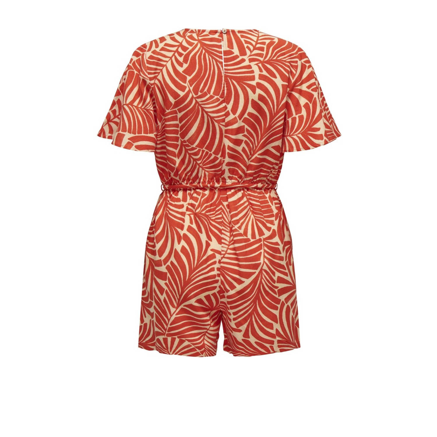 ONLY playsuit ONLCALLIE met all over print koraalrood geel