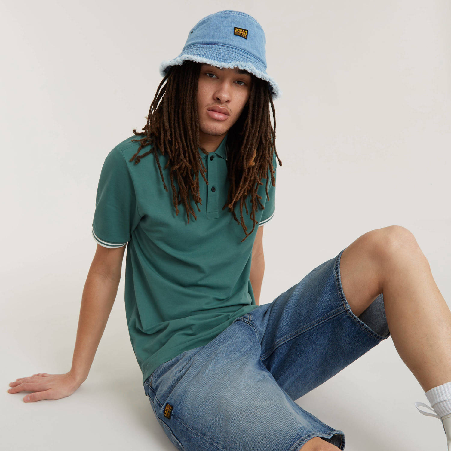 G-Star RAW slim fit polo Dunda met logo groen