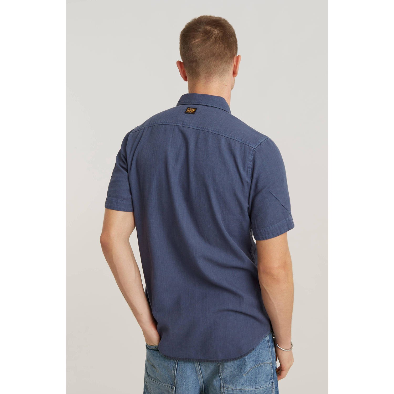 G-STAR slim fit denim overhemd Marine blauw
