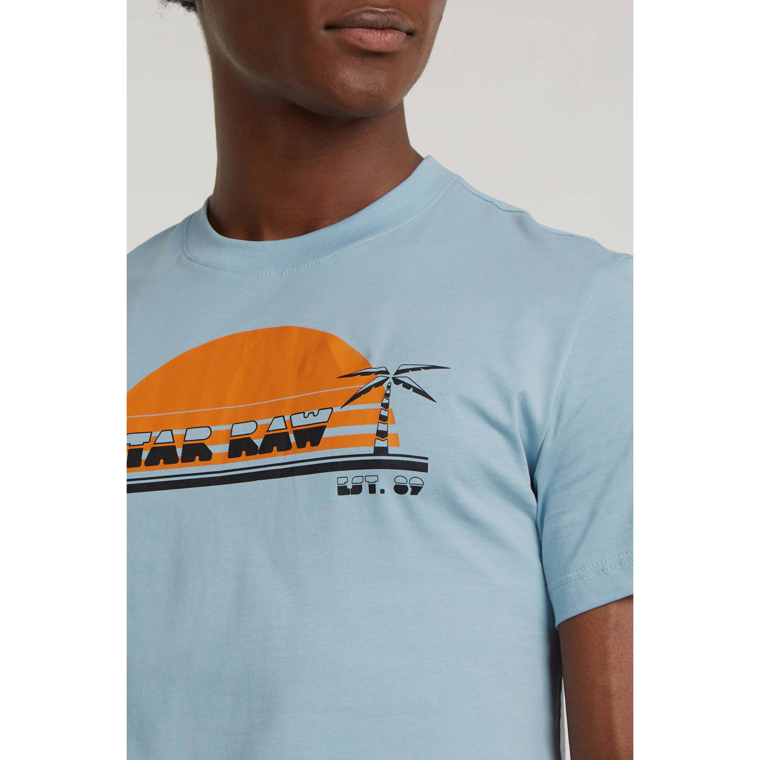 G-STAR T-shirt met printopdruk faze blue