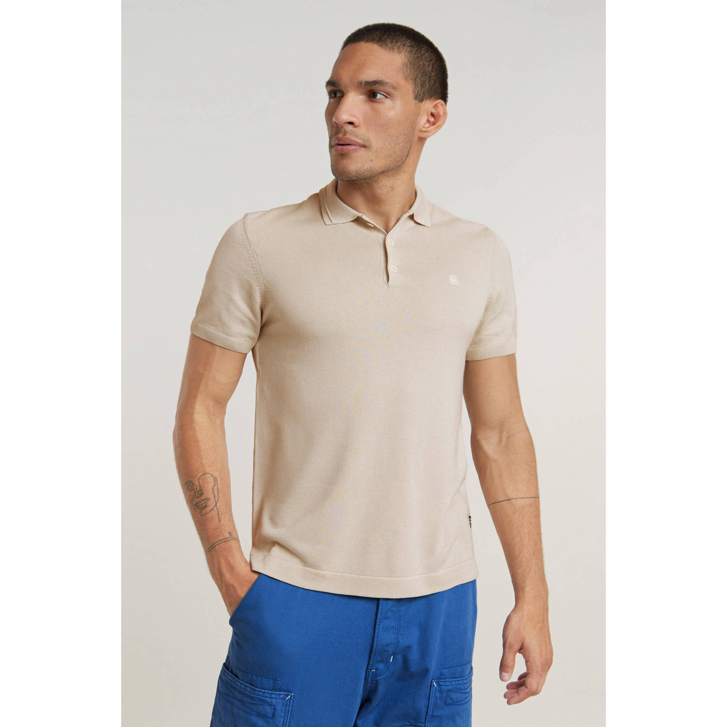 G-STAR polo met logo beige