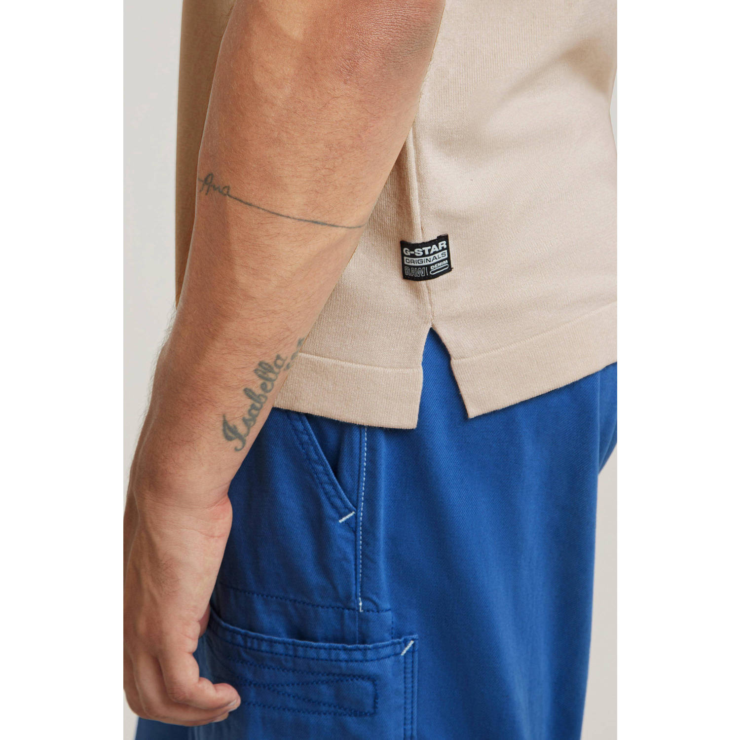 G-STAR polo met logo beige