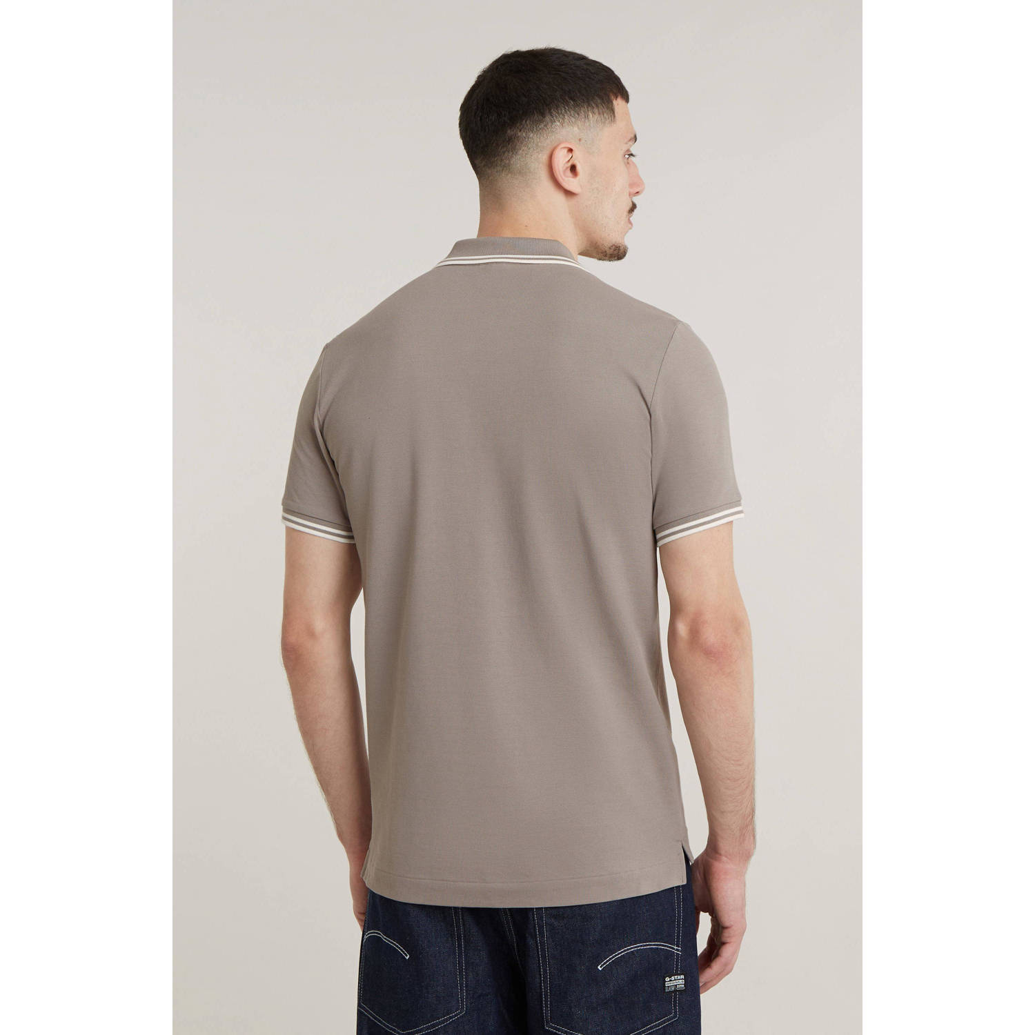 G-Star RAW slim fit polo Dunda met logo beige