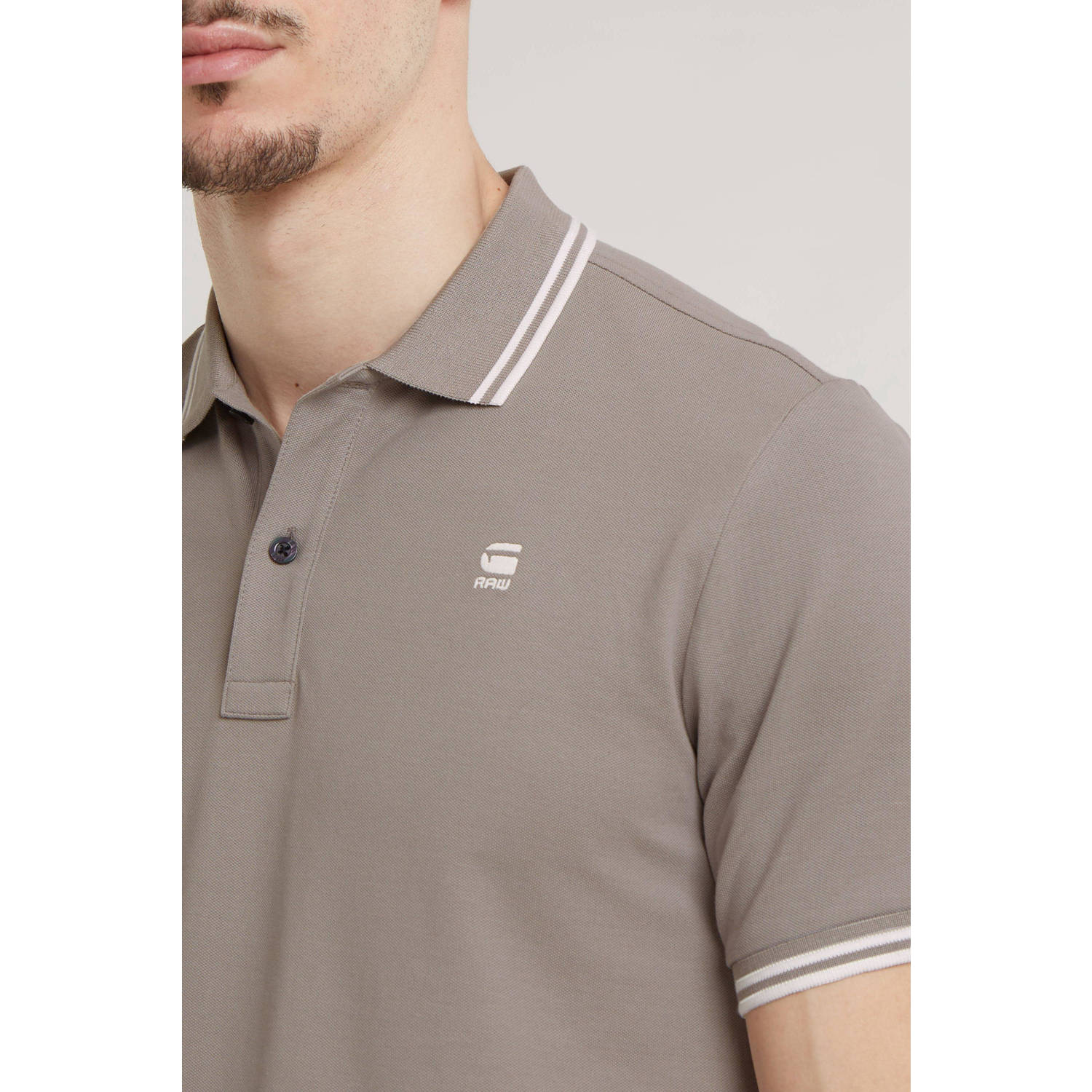 G-Star RAW slim fit polo Dunda met logo beige