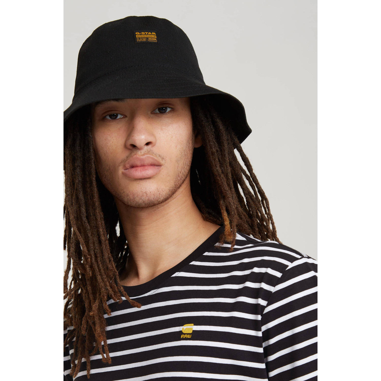 G-STAR gestreept slim fit T-shirt Stripe zwart