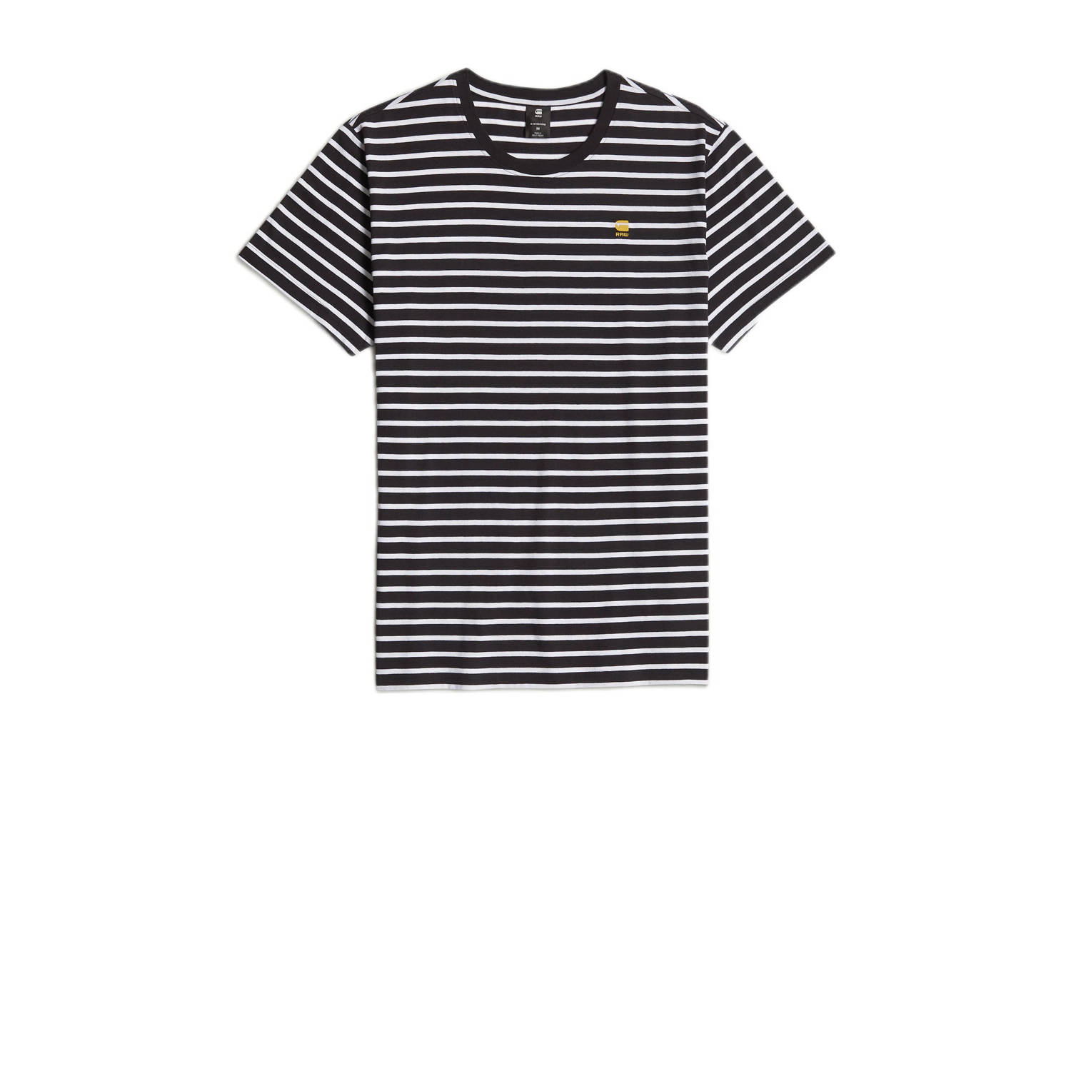 G-Star RAW gestreept slim fit T-shirt Stripe zwart