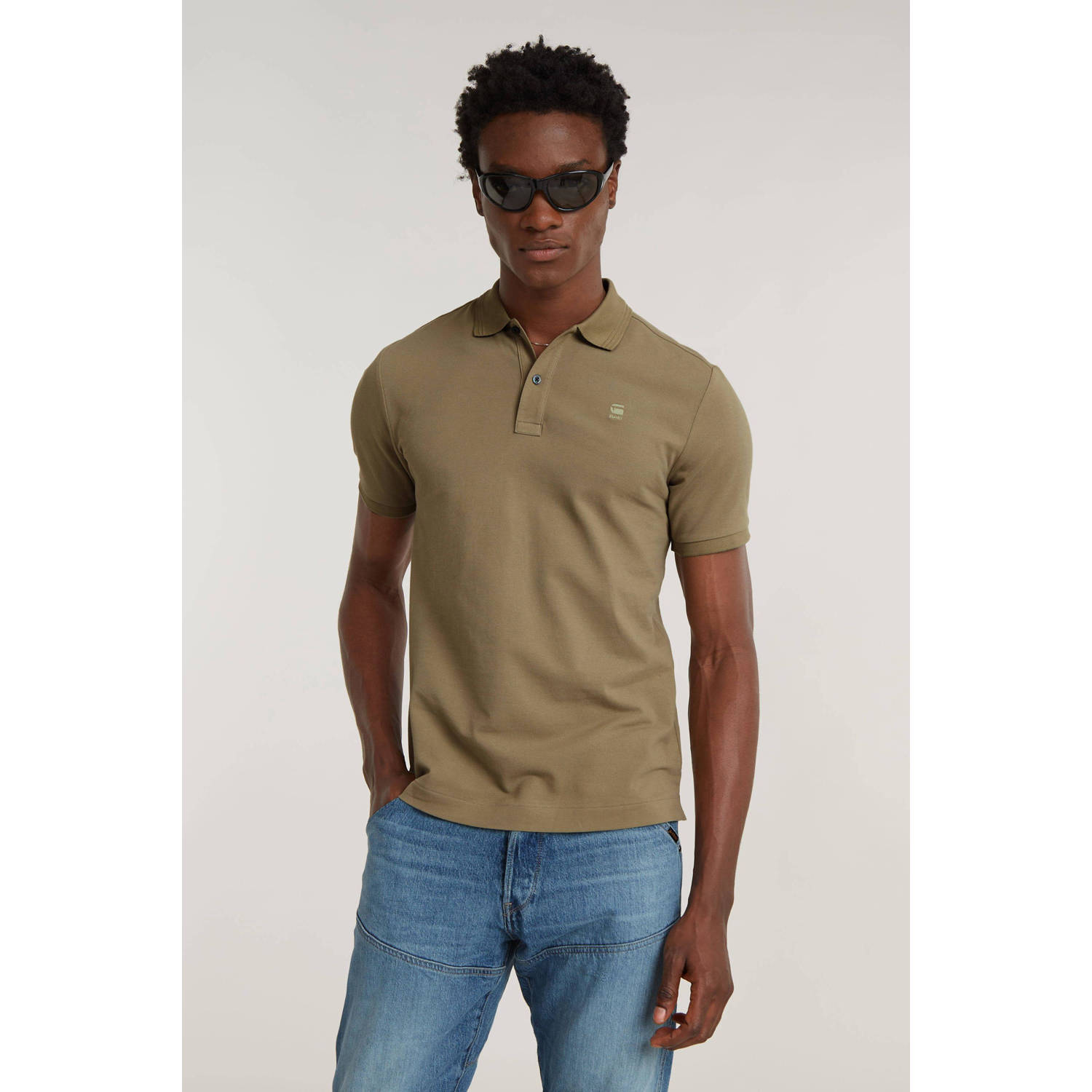 G-Star RAW slim fit polo Dunda olijfgroen