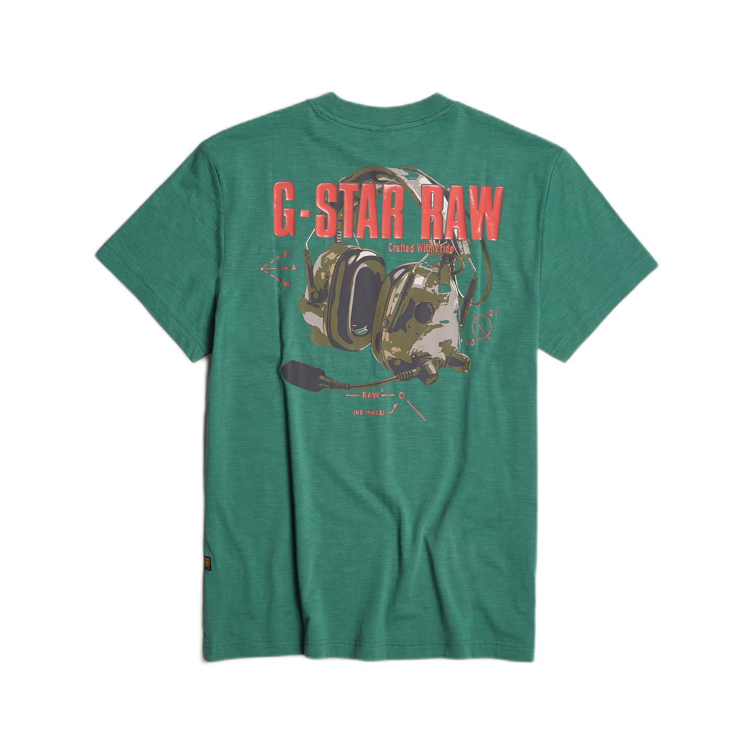 G-Star RAW T-shirt met backprint groen