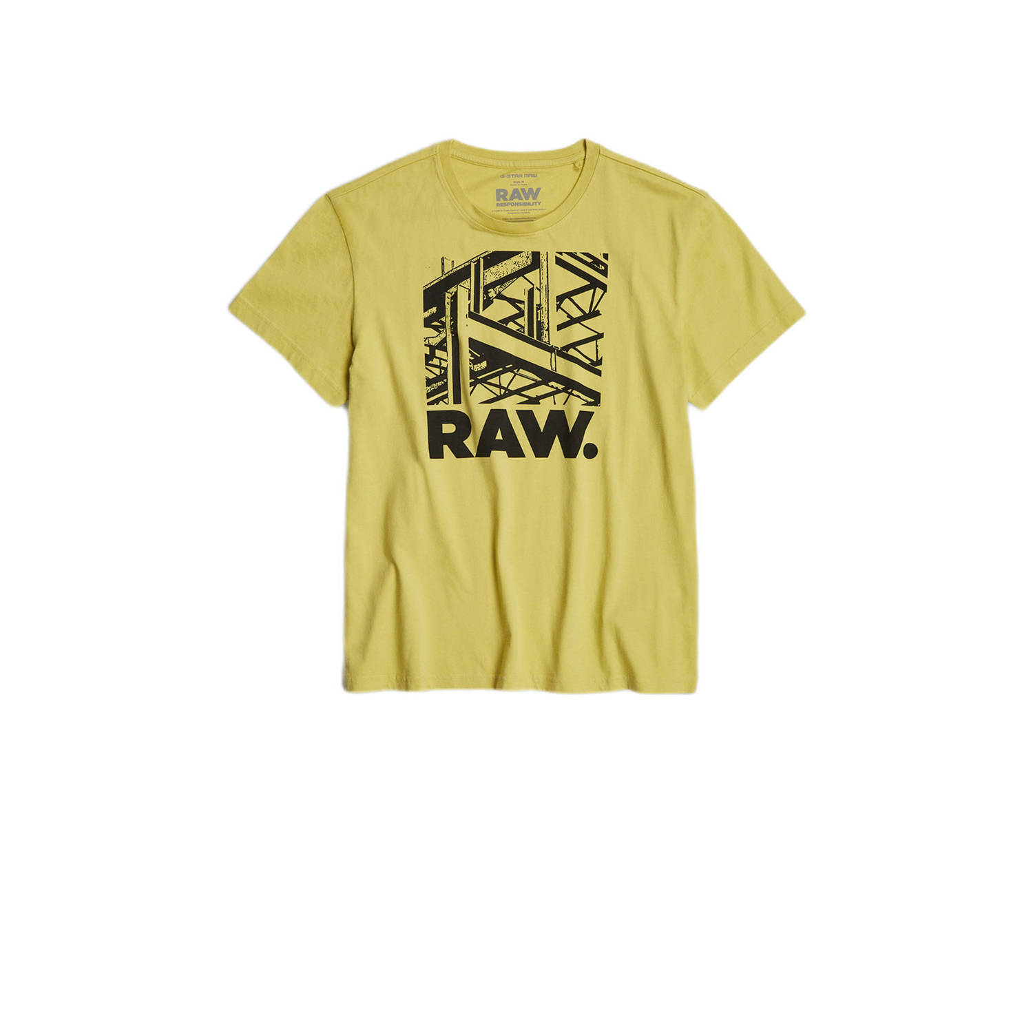 G-Star RAW T-shirt met printopdruk geel