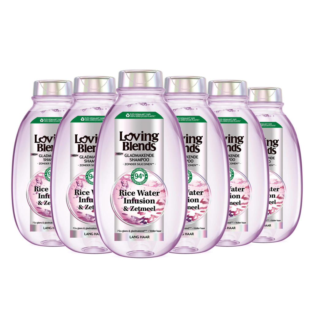 Garnier Loving Blends Rice Water shampoo - 6 stuks - voordeelverpakking