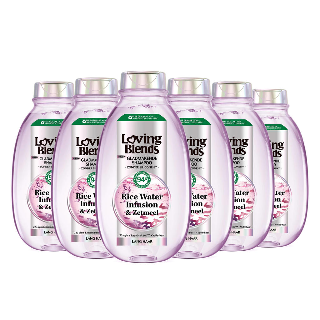 Garnier Loving Blends Rice Water shampoo - 6 stuks - voordeelverpakking
