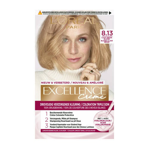 L'Oréal Paris Crème permanente haarkleuring 8.13 - Licht Beige Blond