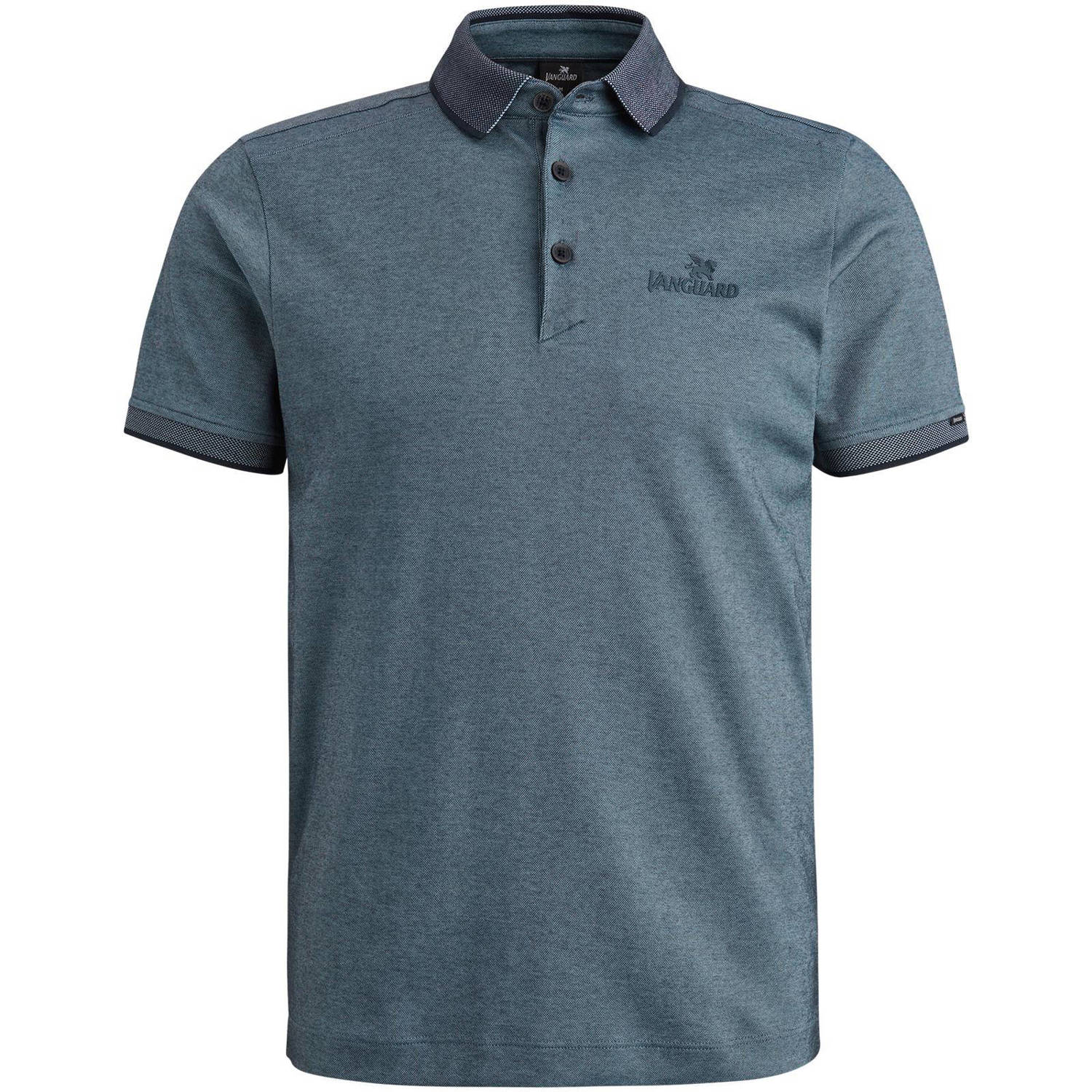 Vanguard Casual Interlock Polo Shirt Blue Heren