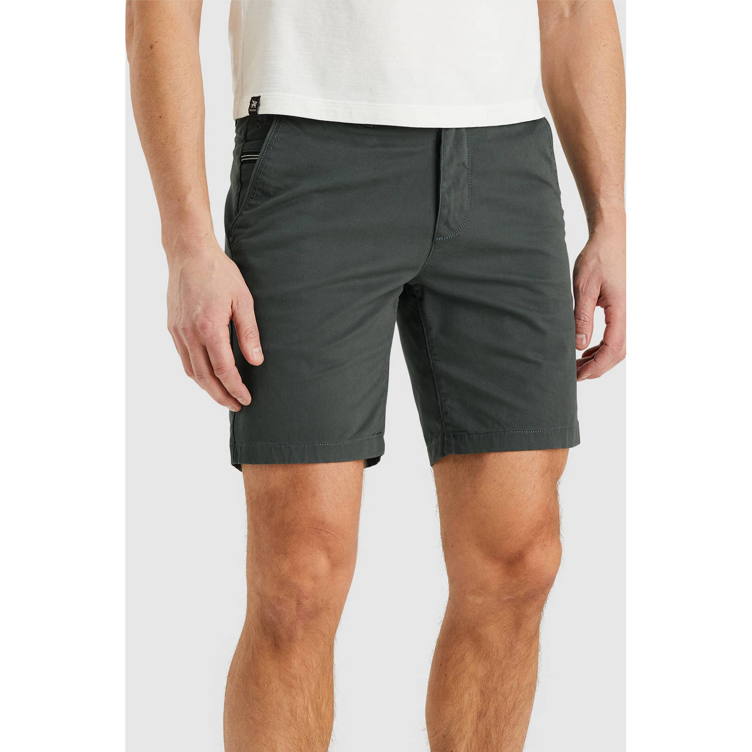 VANGUARD Heren Broeken V65 Shorts Fine Twill Stretch Groen