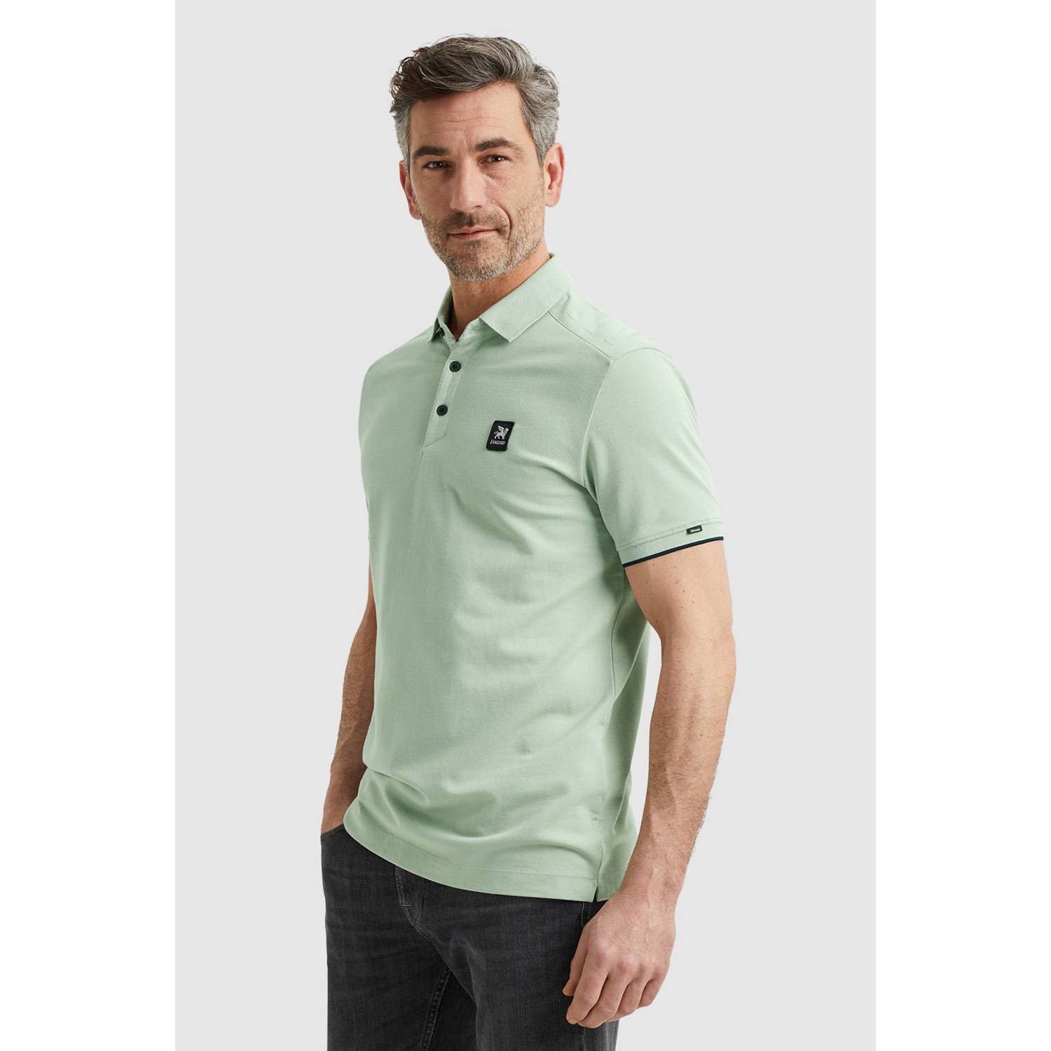 Vanguard regular fit polo met logo lichtgroen