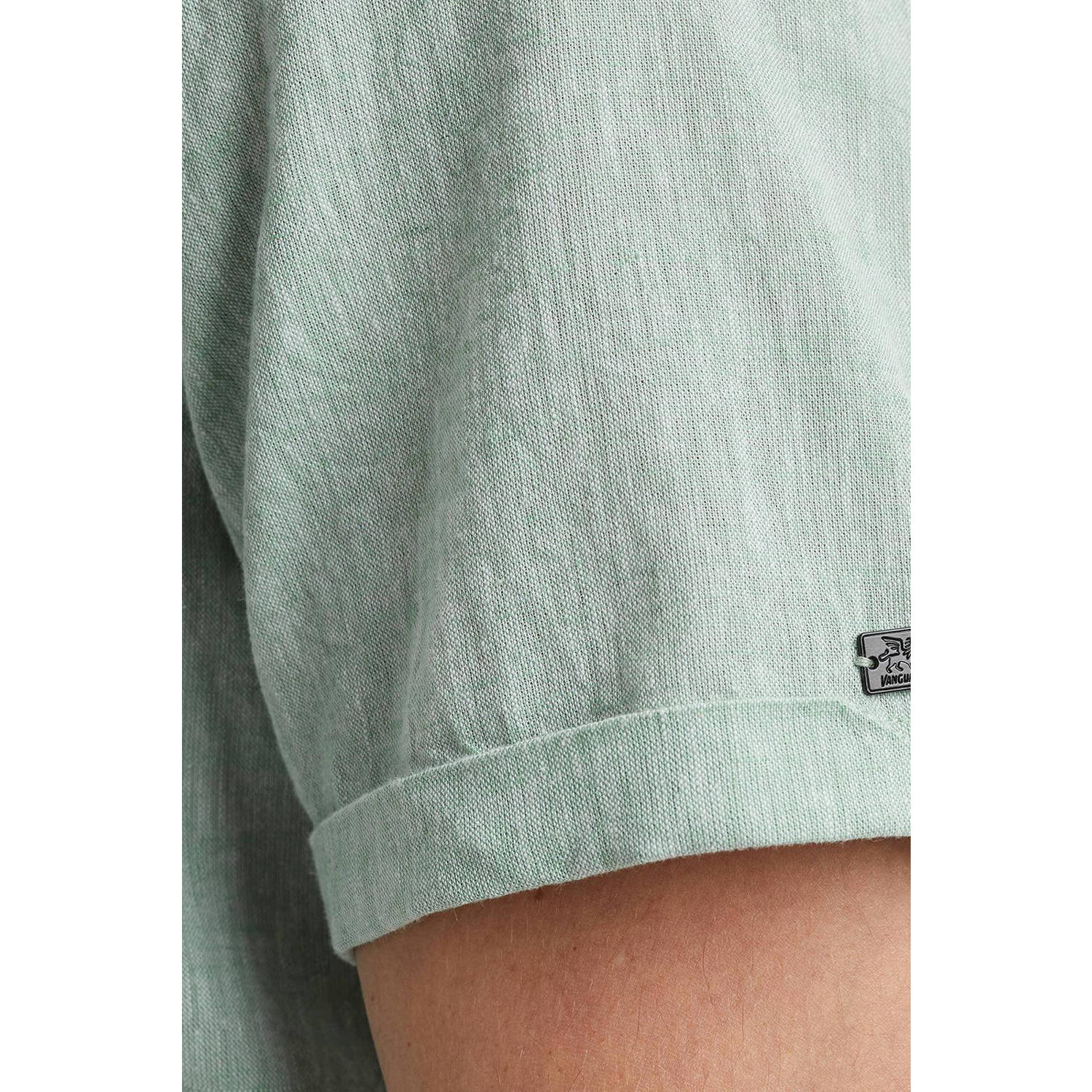 Vanguard gemêleerd regular fit overhemd groen