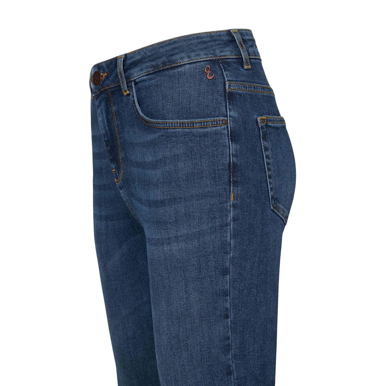 Miss Etam Lang tall flared jeans Jackie medium blue denim 36 inch