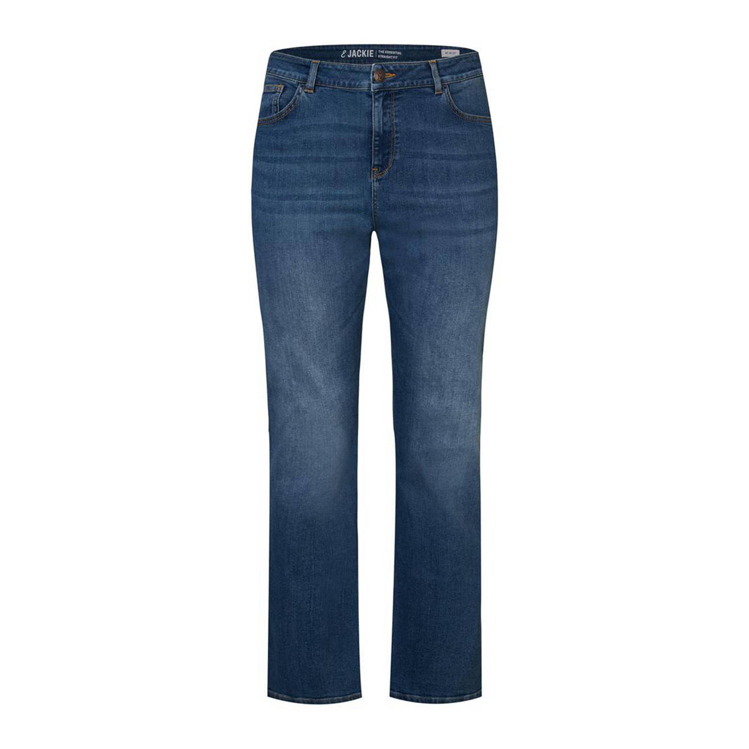 Miss Etam Plus straight jeans dark blue denim