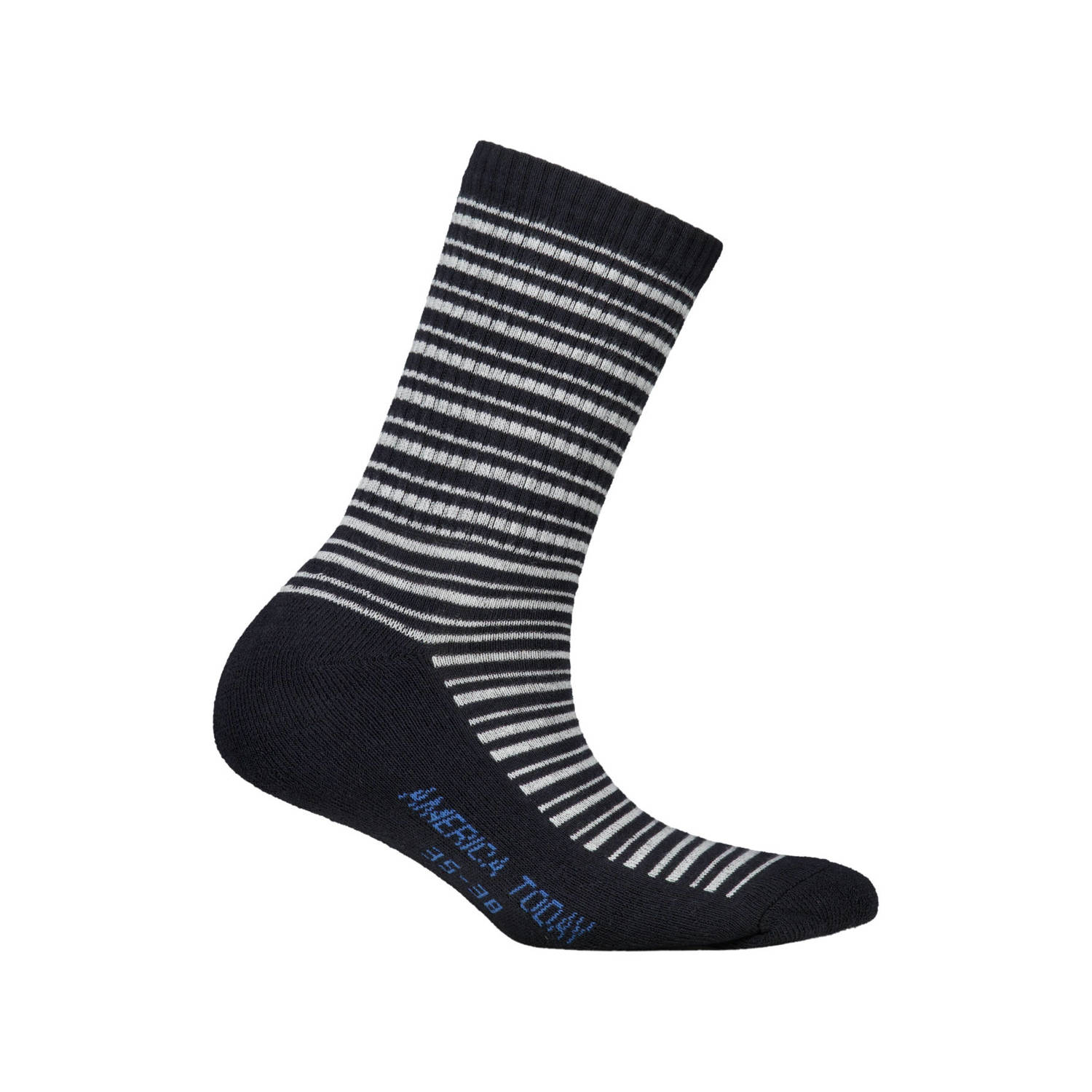 America Today sokken met streep zwart wit Biologisch katoen 31 34
