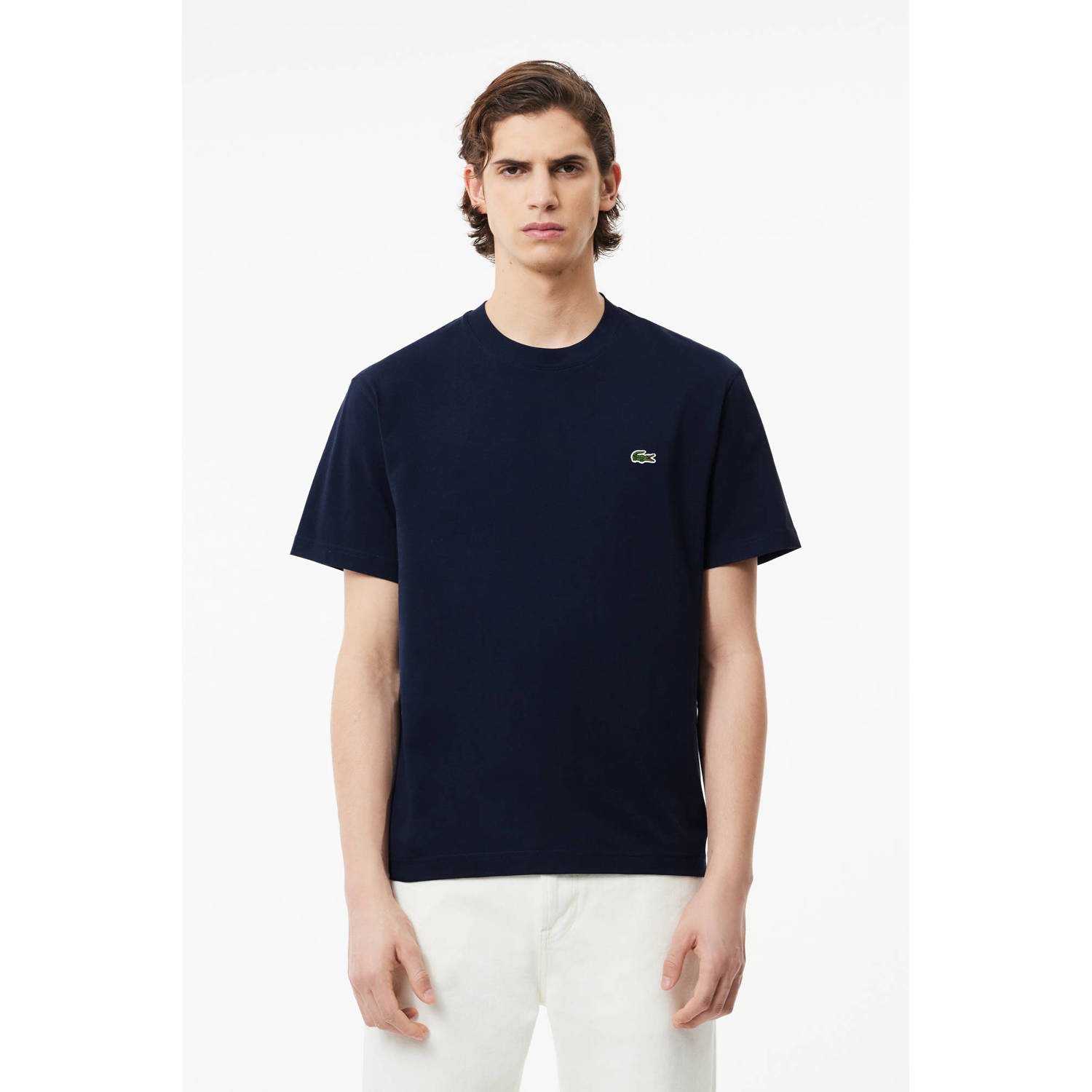Lacoste T-shirt met logo donkerblauw