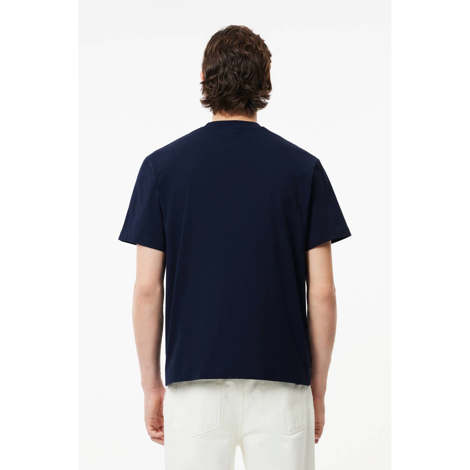 Lacoste T-shirt met logo donkerblauw