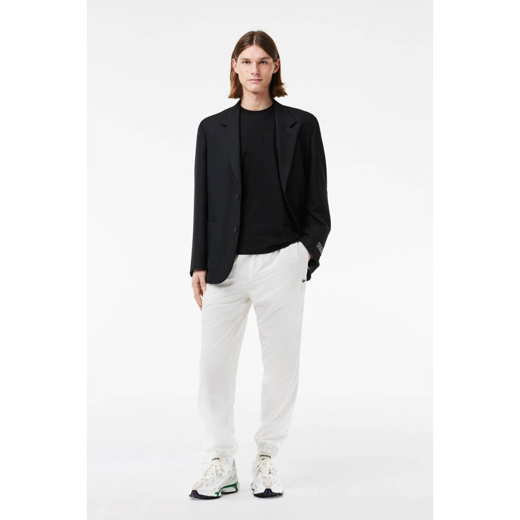 Zwarte heren Lacoste T-shirt van katoen met logo dessin, korte mouwen en ronde hals