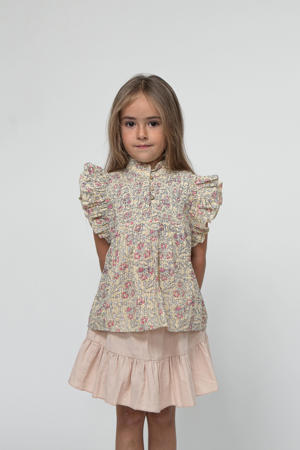 top met all over print roze