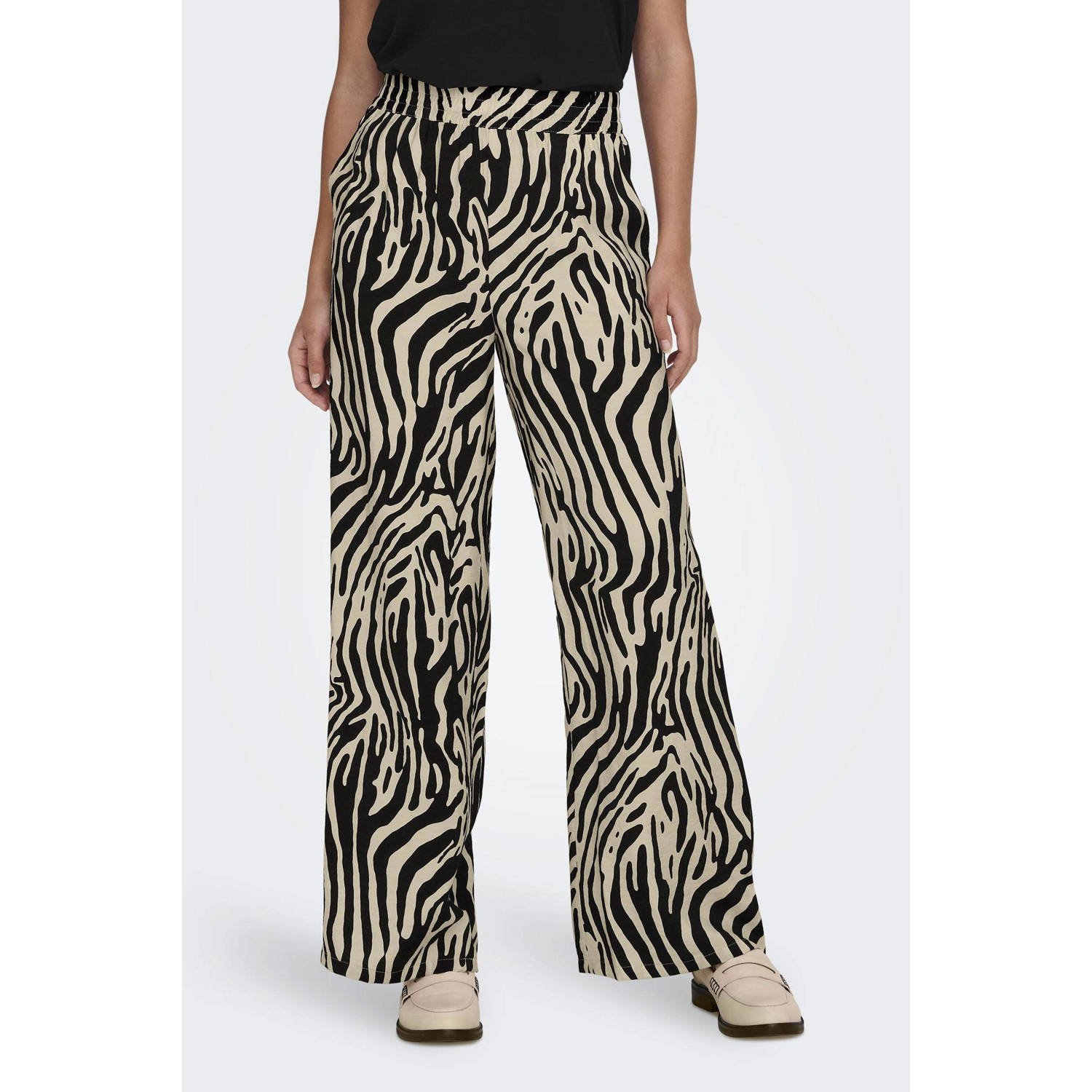 Jacqueline de Yong Luipaardprint Wijde Broek Multicolor Dames