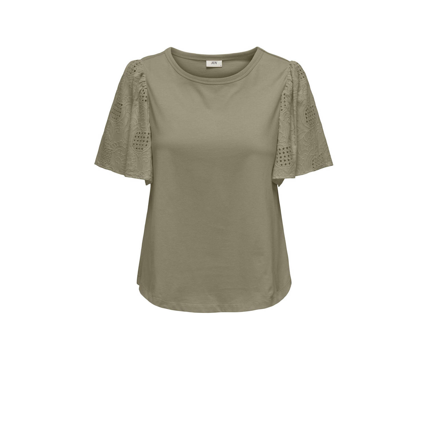 Jacqueline de Yong Katoenen T-shirt Lente Zomer Collectie Green Dames