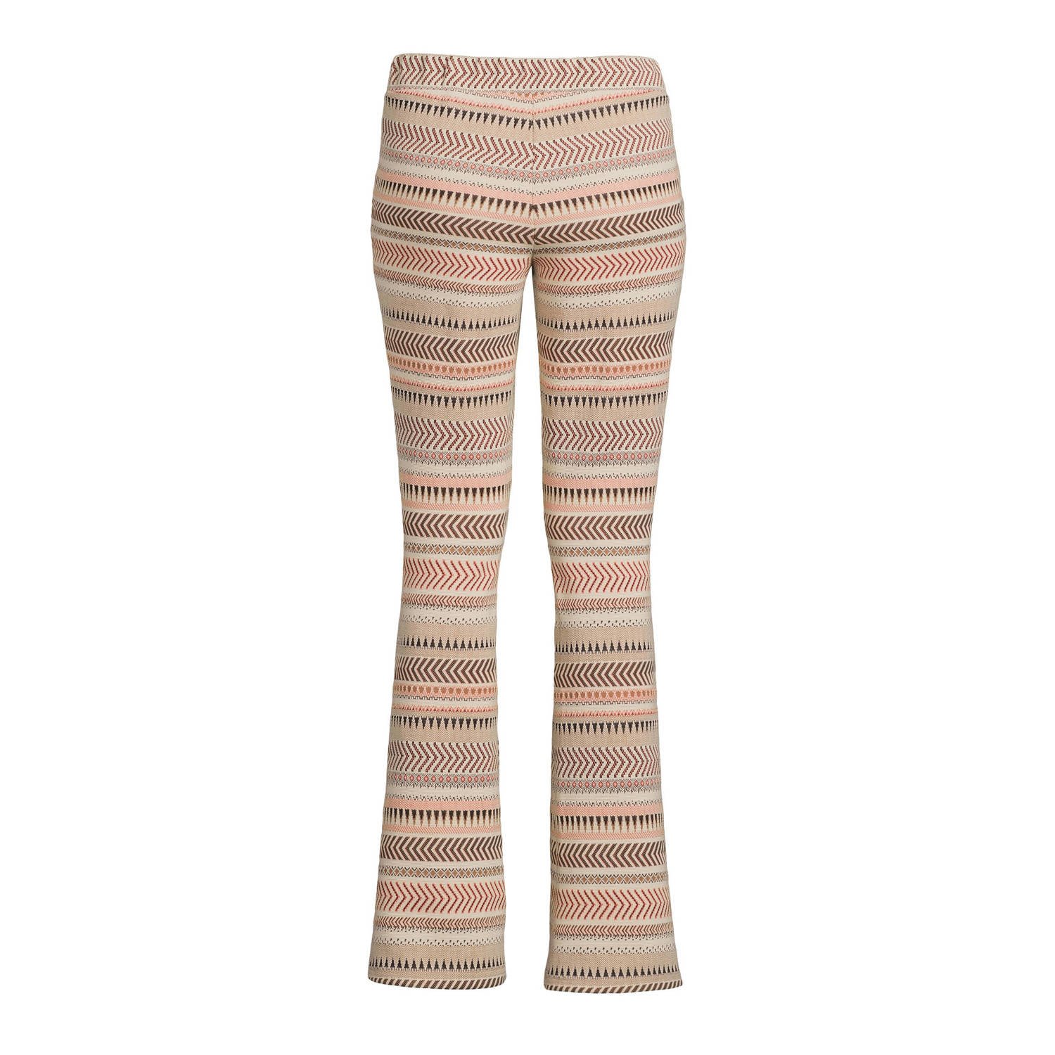 Geisha flared broek met all over print multi