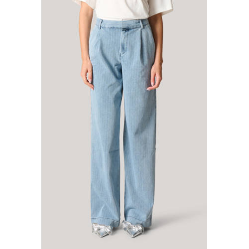Shoeby loose jeans met krijtstreep light blue denim afbeelding