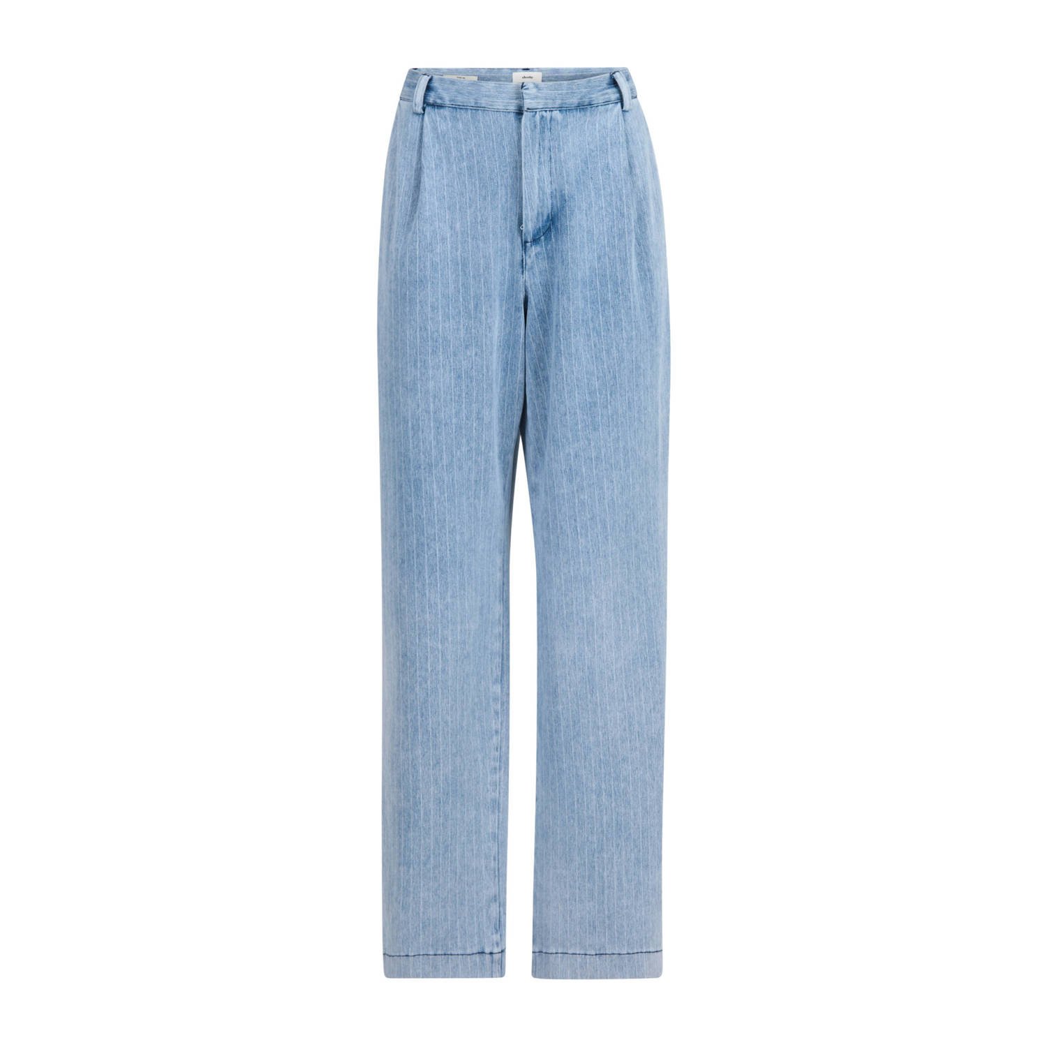 Shoeby loose jeans met krijtstreep light blue denim