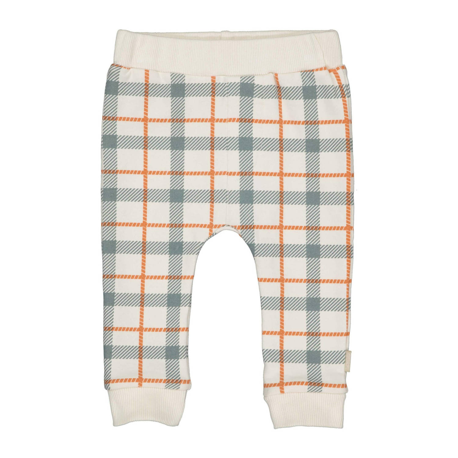 Quapi baby geruite broek ecru grijsblauw oranje