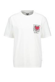 thumbnail: Witte heren America Today oversized T-shirt van katoen met backprint, korte mouwen en ronde hals