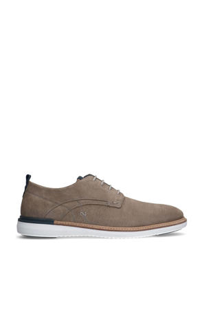 suède veterschoenen taupe