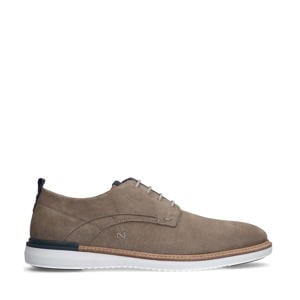 suède veterschoenen taupe