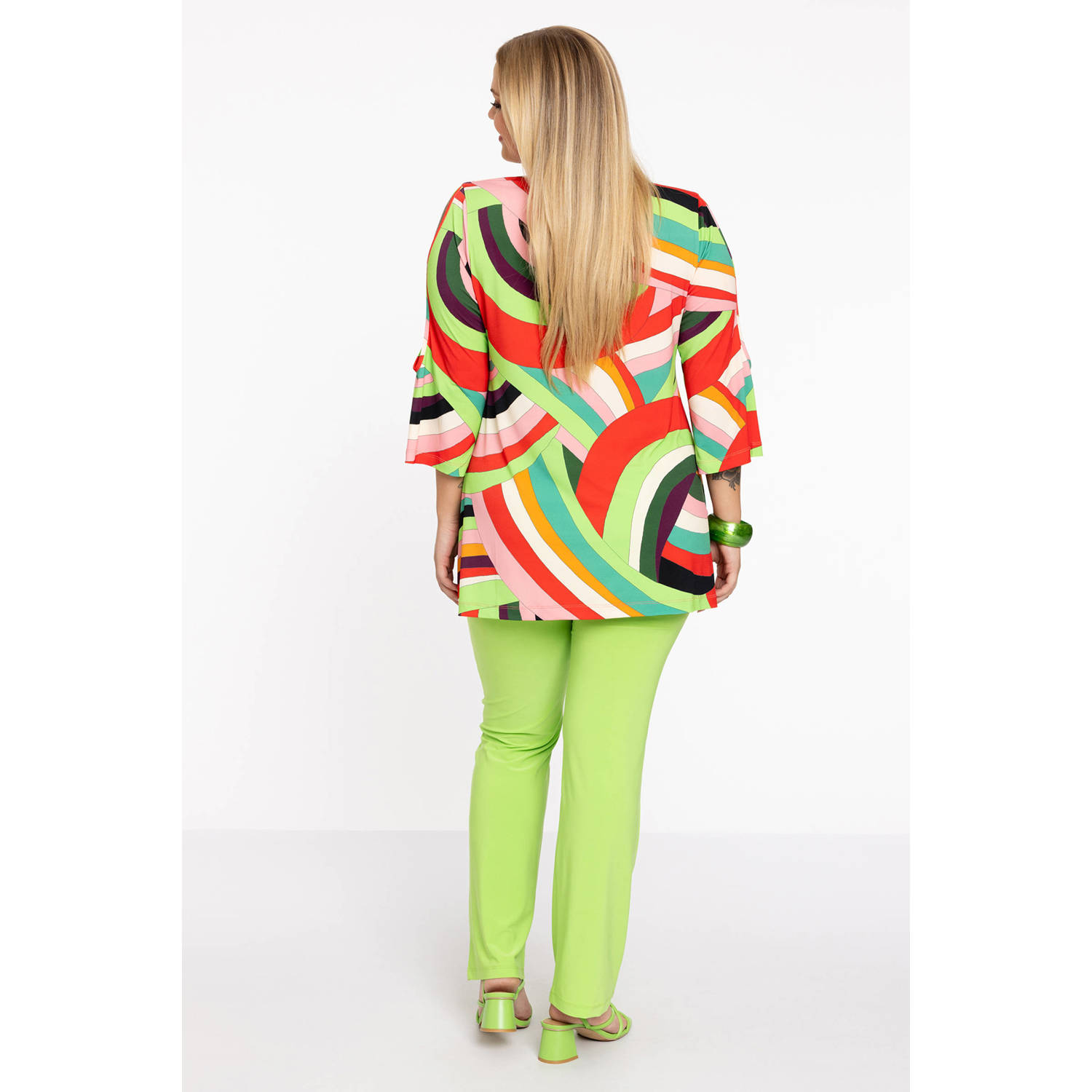 YOEK tuniek DOLCE met all over print en open detail meerdere kleuren