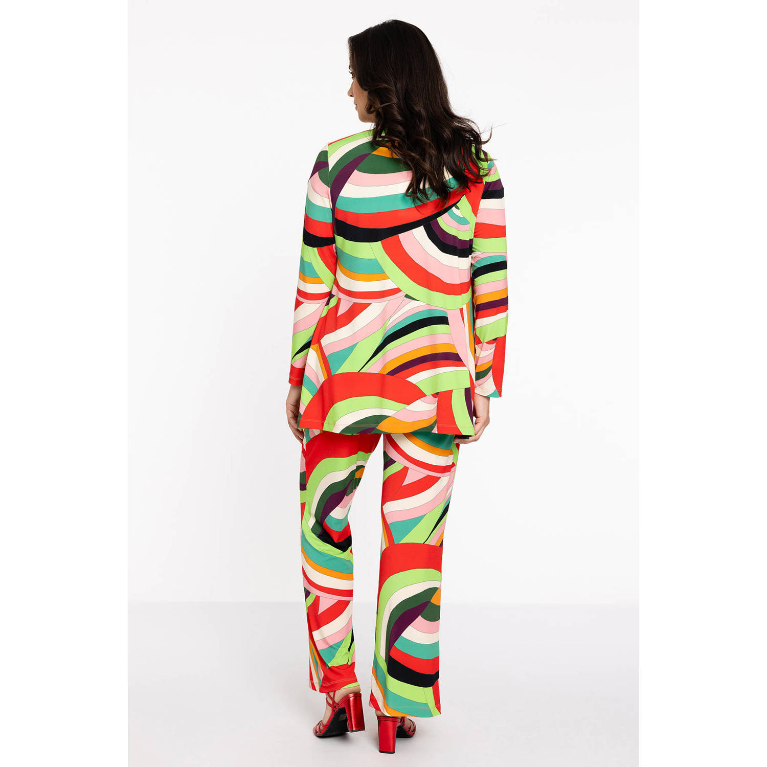 YOEK bootcut broek met all over print meerdere kleuren