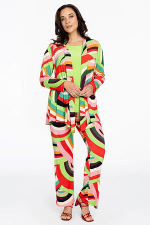 bootcut broek met all over print meerdere kleuren