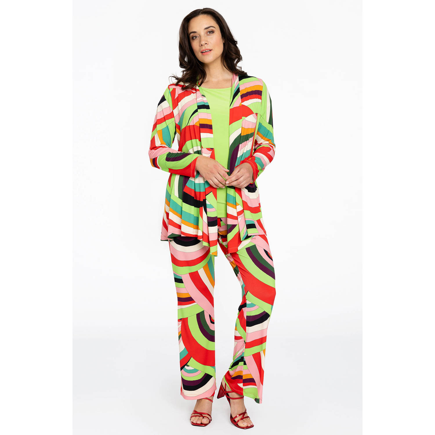 YOEK bootcut broek met all over print meerdere kleuren