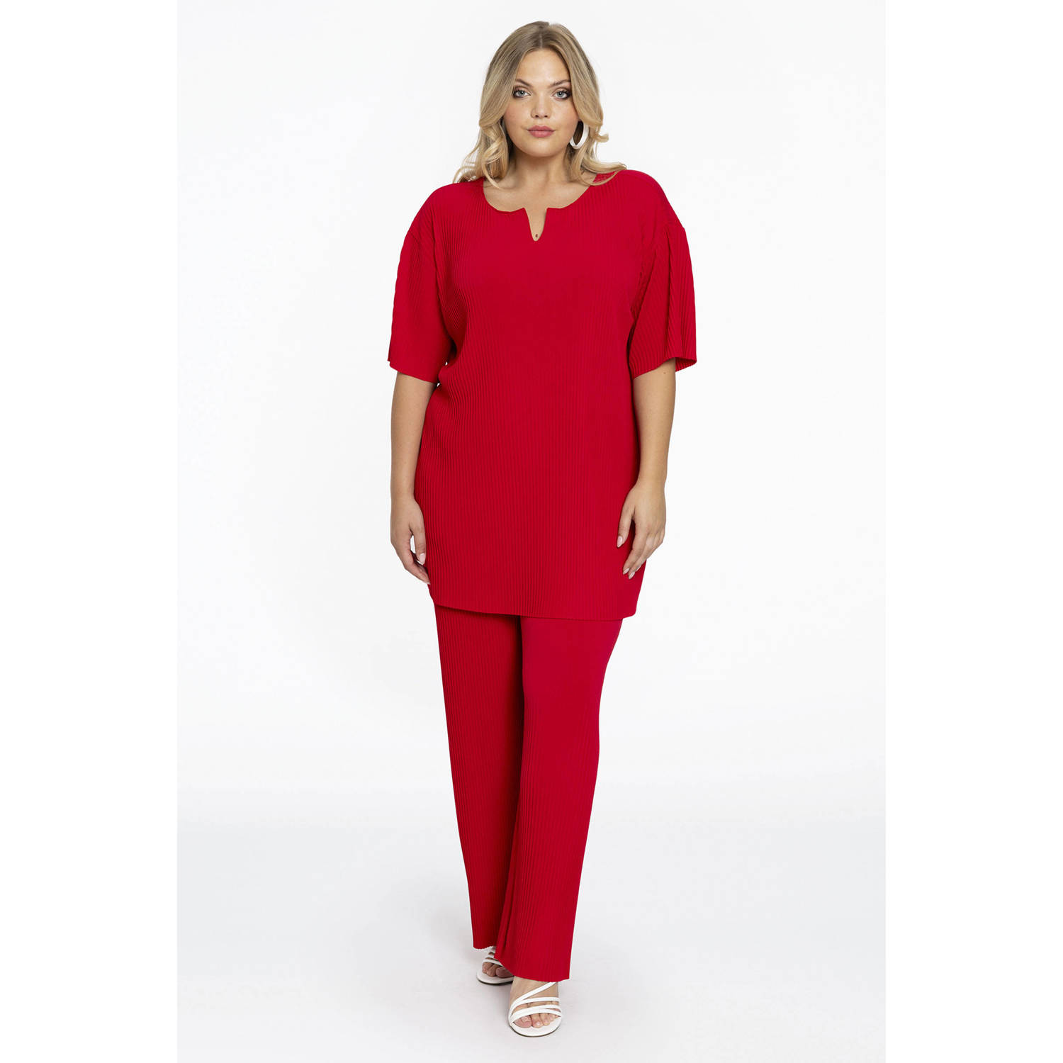 YOEK straight fit broek DOLCE rood