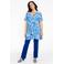 YOEK tuniek DOLCE met all over print blauw