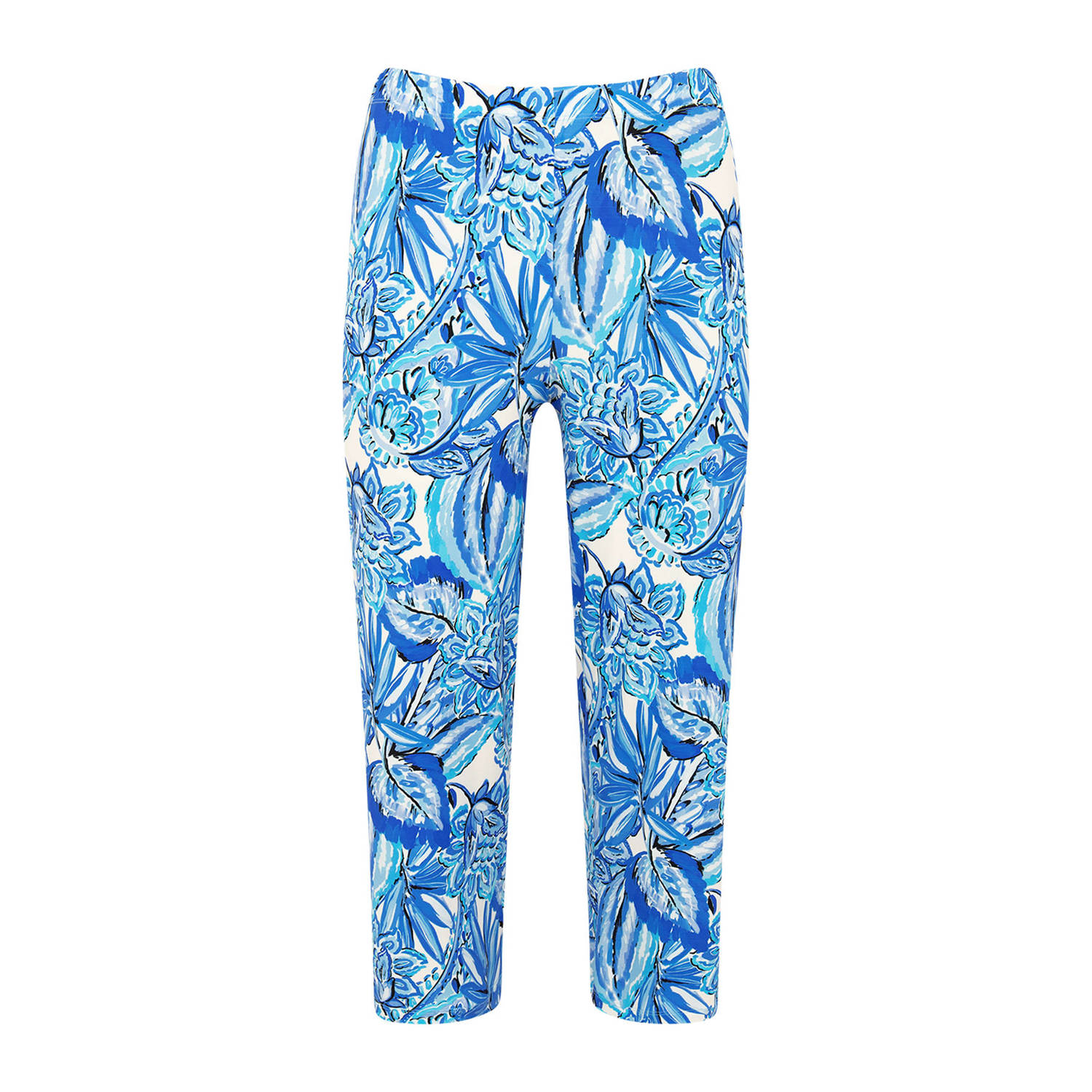 Yoek straight fit broek DOLCE met all over print blauw