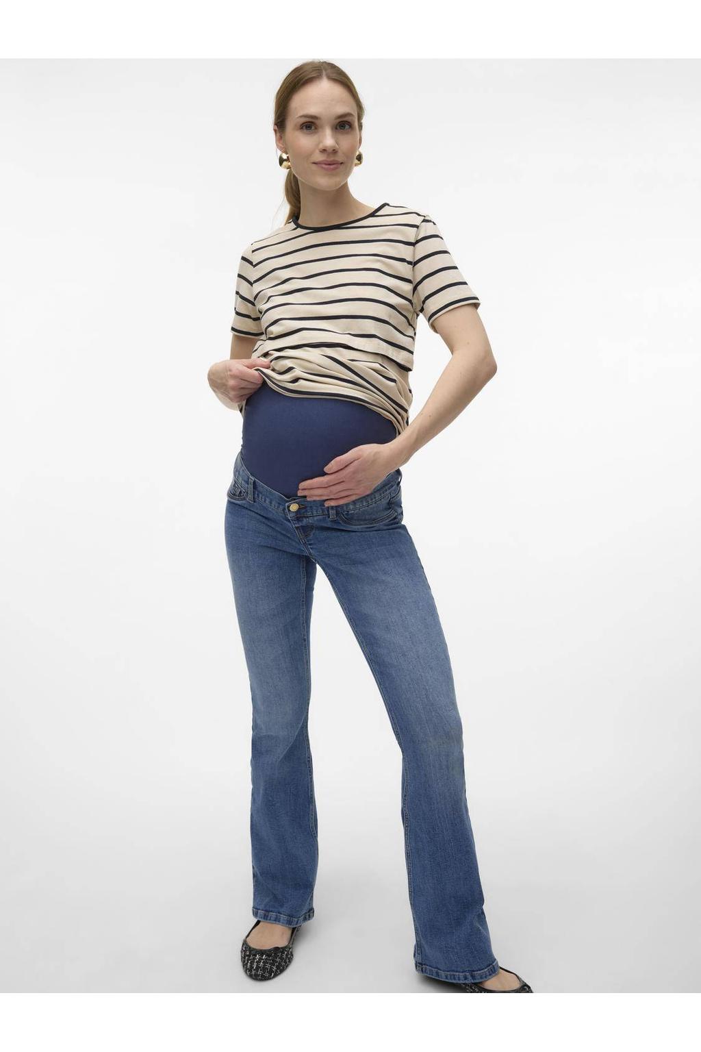 VERO MODA MATERNITY zwangerschaps flared jeans VMMSIGI medium blue denim