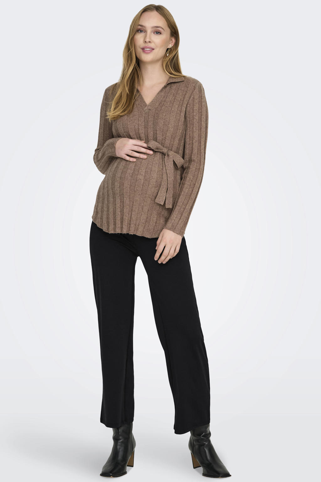 ONLY MATERNITY wide leg broek OLMFEVER zwart