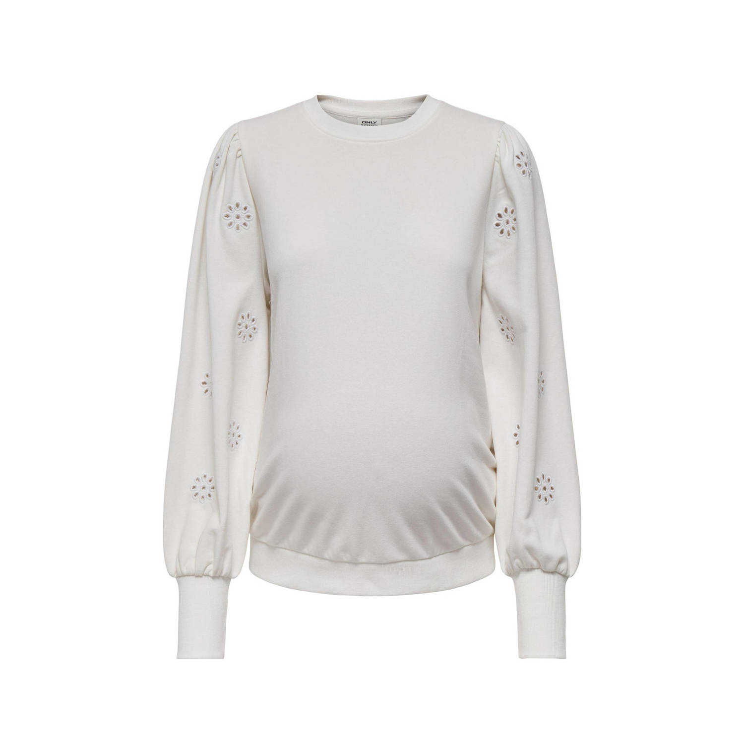 ONLY MATERNITY gebloemde zwangerschapssweater OLMFEMME wit