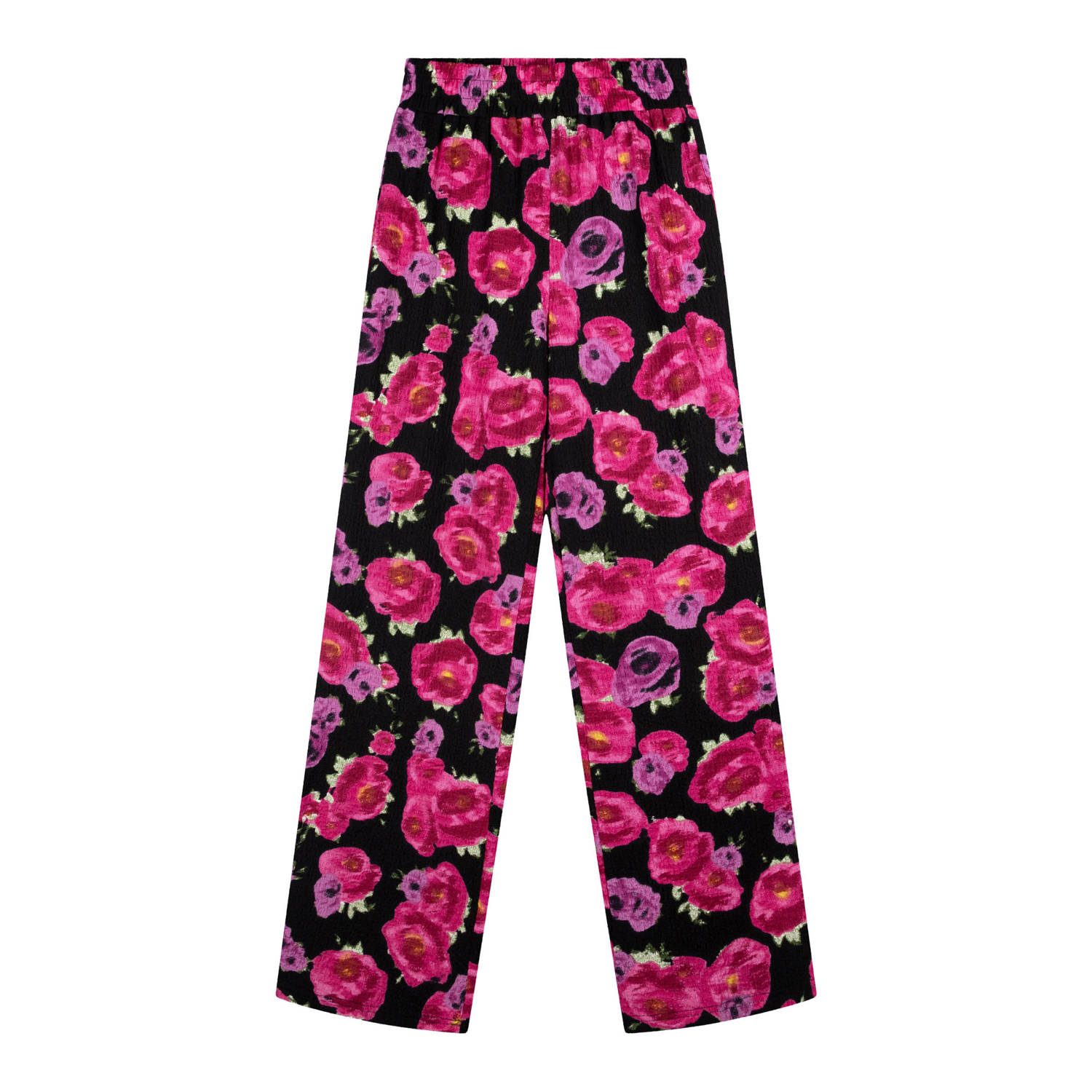 Refined Department gebloemde high waist straight fit pantalon Nova zwart roze