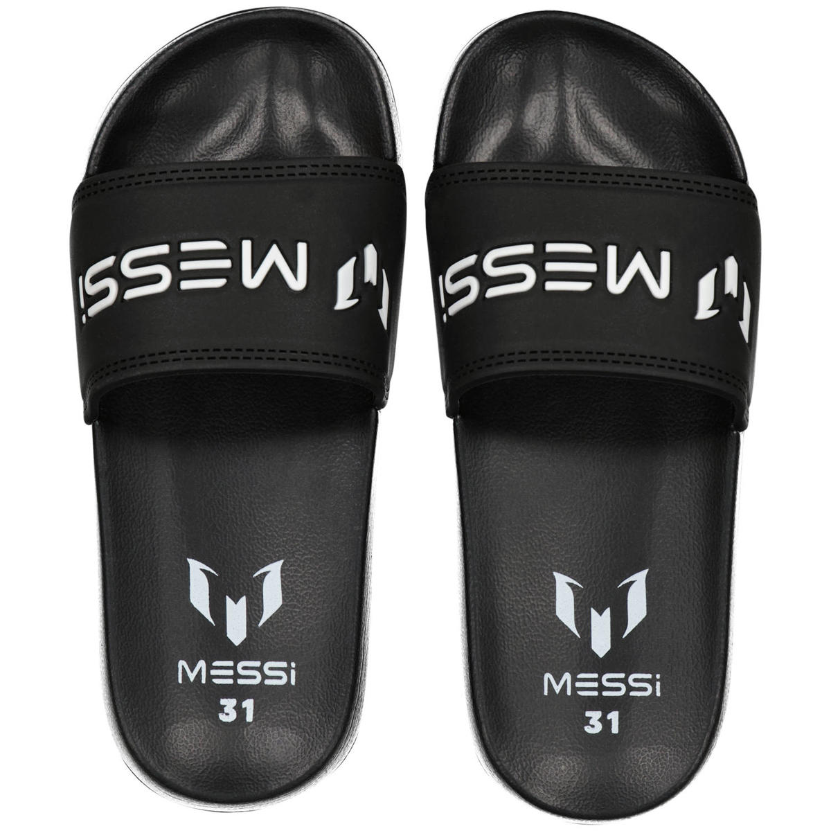 Vingino x Messi Sane slipper met logo zwart wehkamp - Main Image