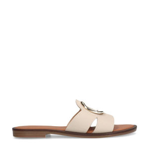   leren slippers wit