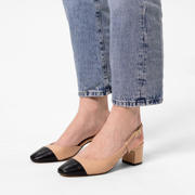 thumbnail: Manfield leren slingback pumps beige
